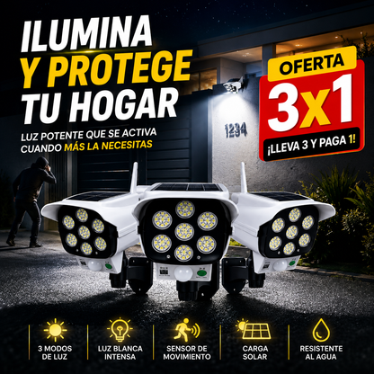 Foco Led Solar con Sensor de Movimiento - ¡Protege tu Casa Cuando No Estes!