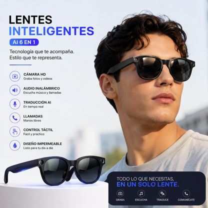Lentes Inteligentes AI – Graba, Escucha, Traduce y Captura Cada Momento