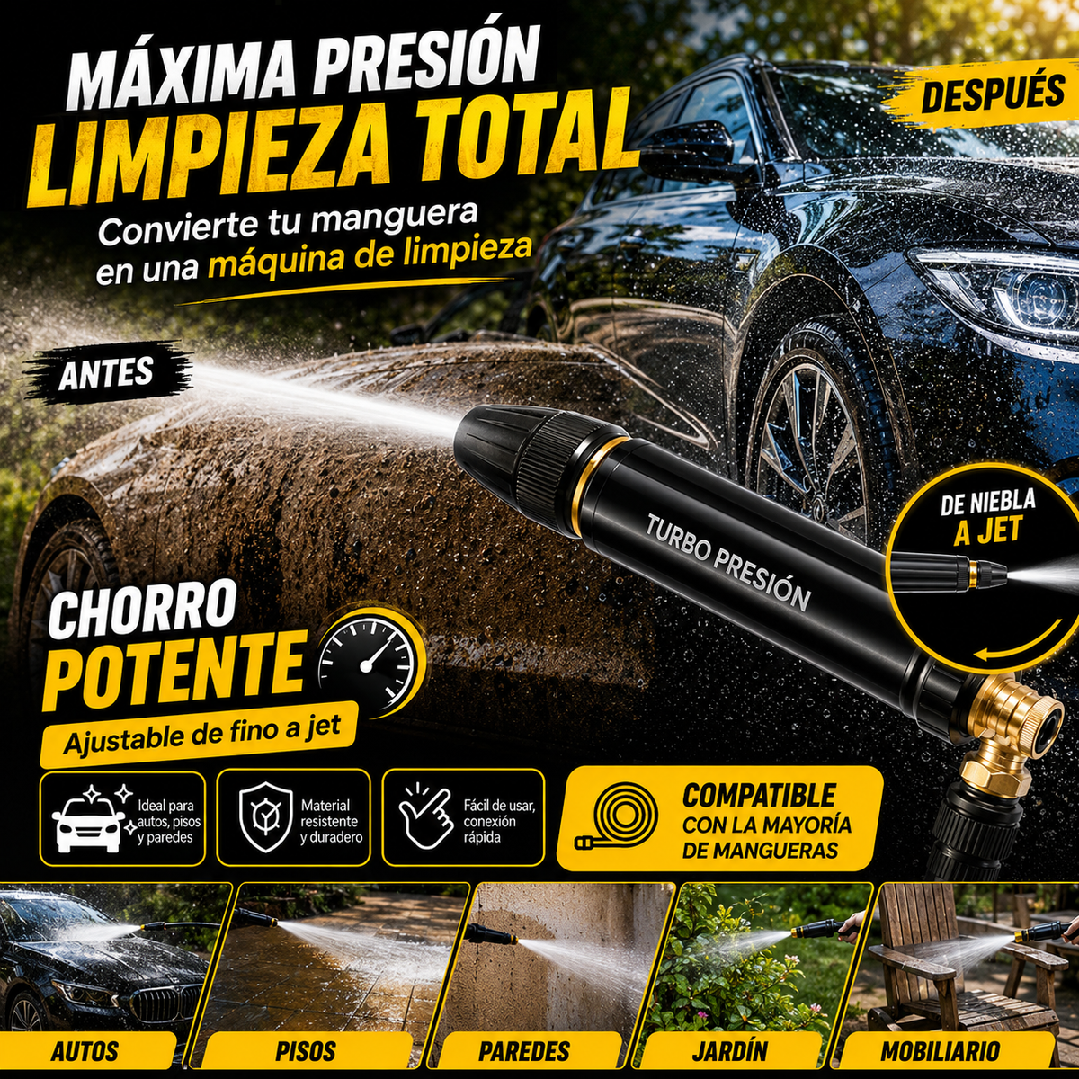 Boquilla Turbo de Alta Presión para Manguera