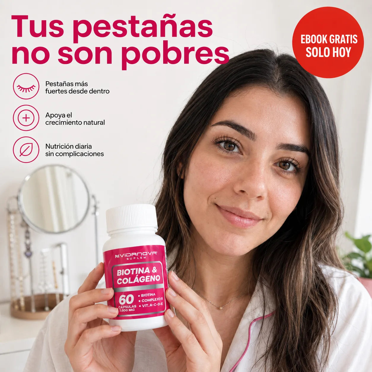 Cabello, piel y uñas más fuertes - LashNova™ (2x1 Activo)