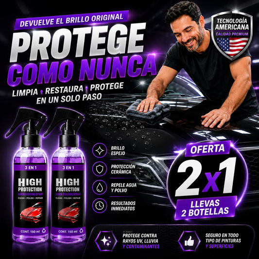 Cera Spray 3 en 1 | Devuelve el brillo original a tu auto - OFERTA 2x1