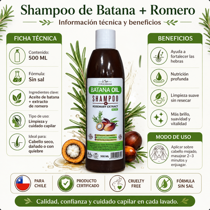 🔥 PROMOCIÓN ESPECIAL: Shampoo de Batana y Romero – Nutrición y Fuerza