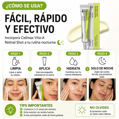Celimax™ Vita-A Retinal Shot | Booster Coreano Reafirmante y Antiedad