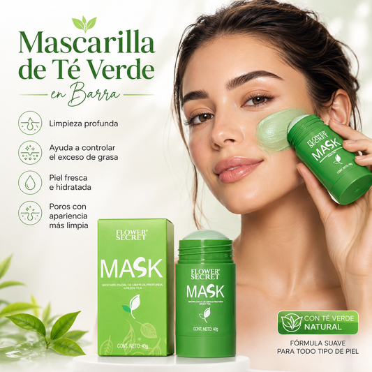 ¡Despídete de los poros y la piel grasa! Mascarilla Facial de Té Verde en Barra